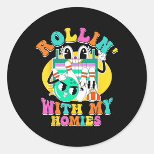 Sticker Rond Rouler Avec Mes Homies Bowling Art Pour Les Enfant