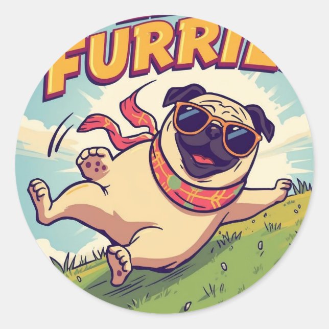 Sticker Rond Rouler dans le bonheur (Devant)