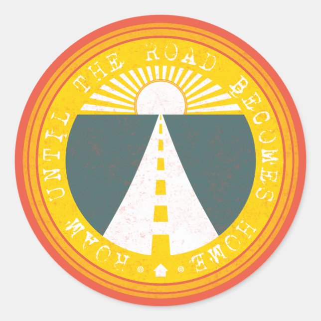 Sticker Rond rouler jusqu'à ce que la route devient maison clas (Devant)