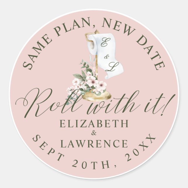 Sticker Rond Roulez Avec Elle Élégante Fleur De Cerisier & Papi (Devant)