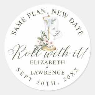 Sticker Rond Roulez Avec Elle Élégante Fleur De Cerisier & Papi