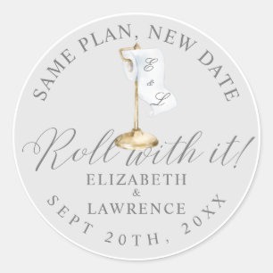 Sticker Rond Roulez Avec Elle Élégante Papier Toilette Rouleau 