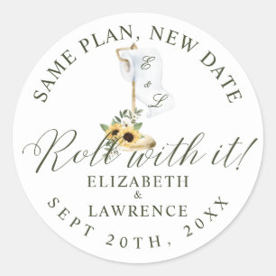 Sticker Rond Roulez Avec Elle Floraux Jaunes & Papier Toilette