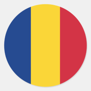 Sticker Rond Roumanie - Drapeau roumain