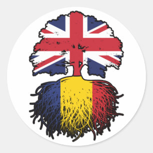 Sticker Rond Roumanie Roumanie Royaume-Uni Royaume-Uni Royaume-