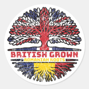 Sticker Rond Roumanie Royaume-Uni Royaume-Uni British Tree