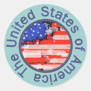 Sticker Rond rounded USA flag