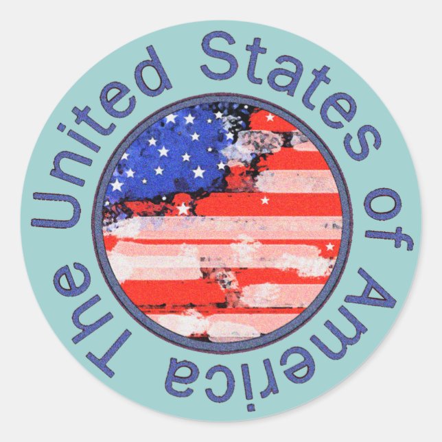 Sticker Rond rounded USA flag (Devant)