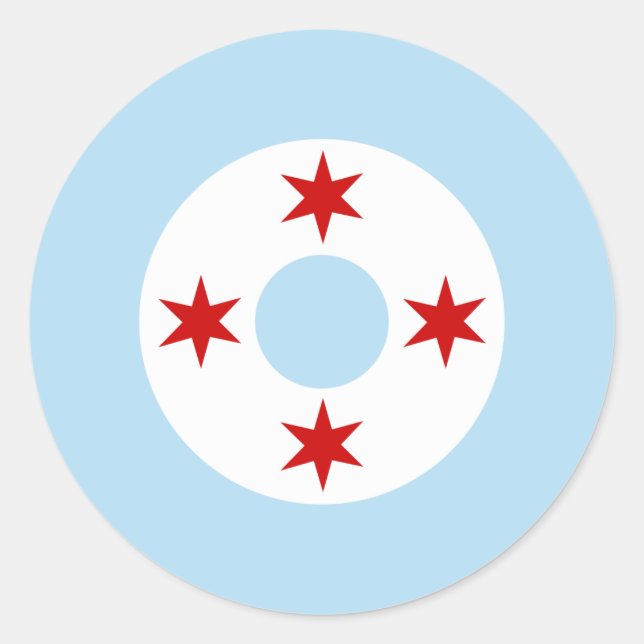 Sticker Rond Roundel de l'armée de l'air de Chicago (Devant)