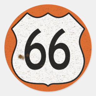 Sticker Rond Route 66