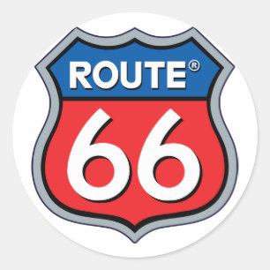 Sticker Rond Route 66