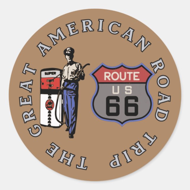 Sticker Rond Route 66 (Devant)