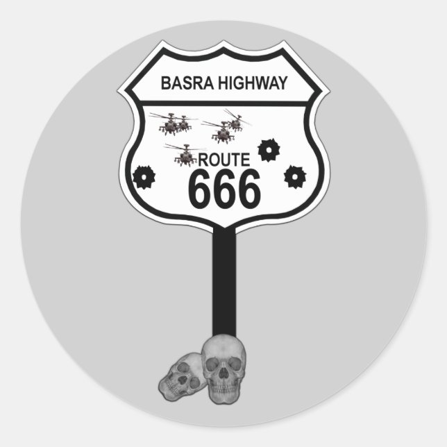 Sticker Rond Route 666 (Devant)