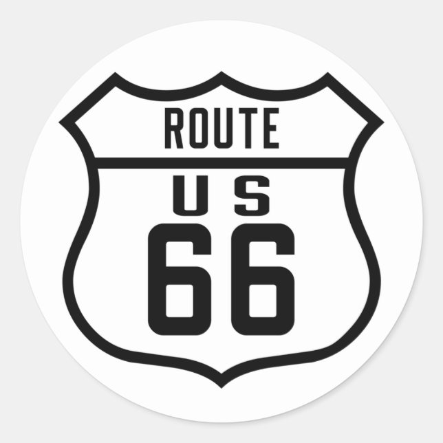 Sticker Rond Route 66 - Général (Devant)