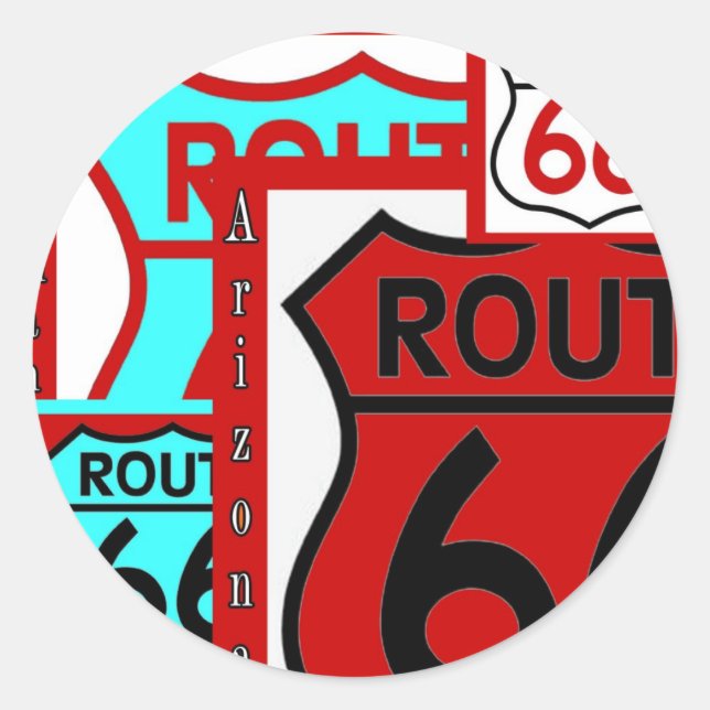 Sticker Rond Route 66 Kingman Arizona (Devant)