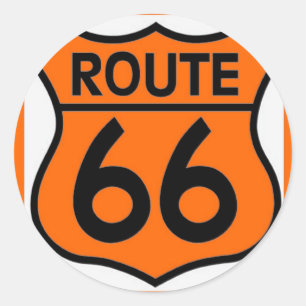 Sticker Rond route 66 sécurité orange Personnaliser ceci!