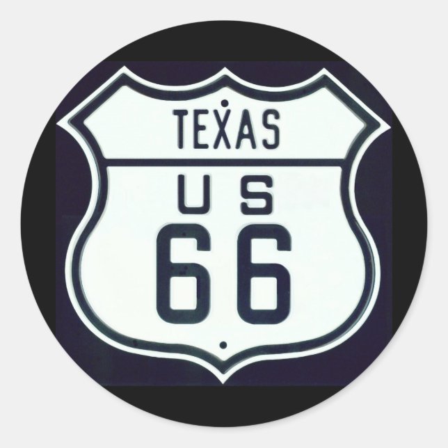 Sticker Rond Route 66 Texas (Devant)