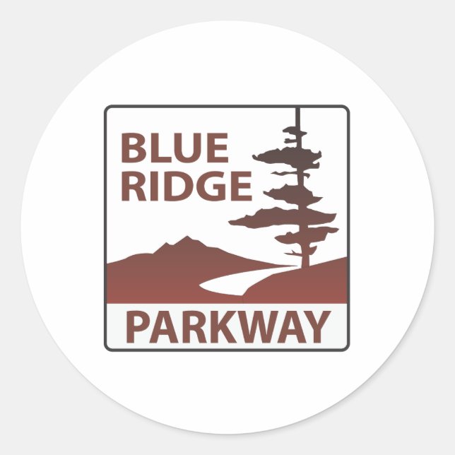 Sticker Rond Route Blue Ridge Parkway (Devant)