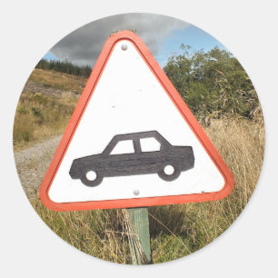STICKER ROND ROUTE DE MONTAGNE