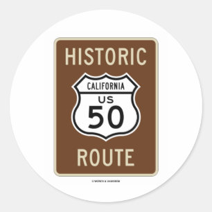 Sticker Rond Route historique US Highway 50 (Californie)