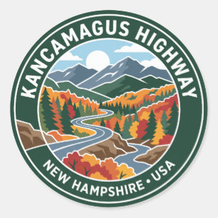 Sticker Rond Route Kancamagus USA
