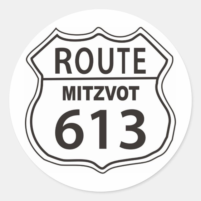 STICKER ROND ROUTE MITZVOT 613 (Devant)