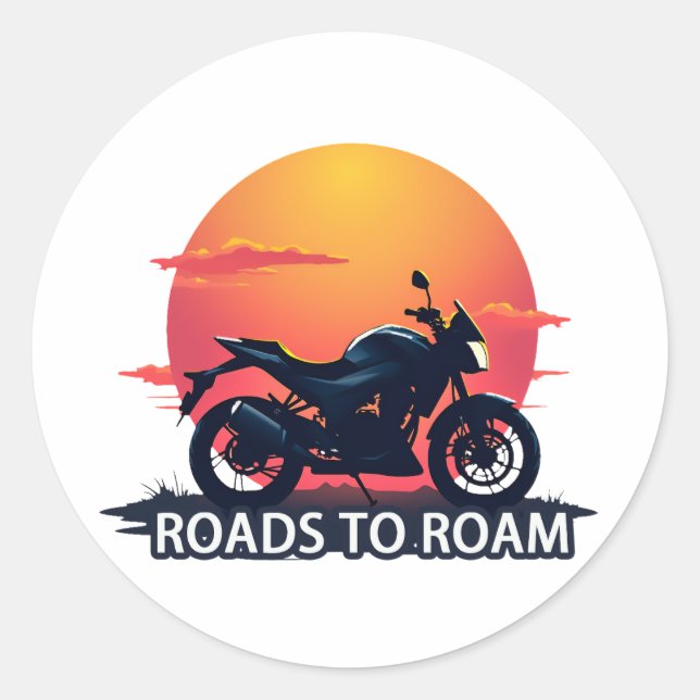 Sticker Rond Routes vers route (Devant)