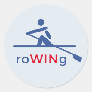 Sticker Rond RoWINg bleu motivationnel