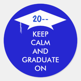 Sticker Rond Royal bleu | Garder calme diplômé