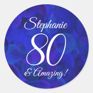 Sticker Rond Royal Blue 80 et Extraordinaire Birthday Favor