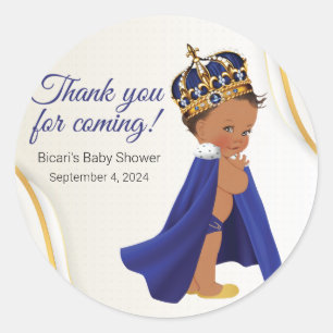 Sticker Rond Royal Blue bébé prince peau moyenne Cupcake Topp