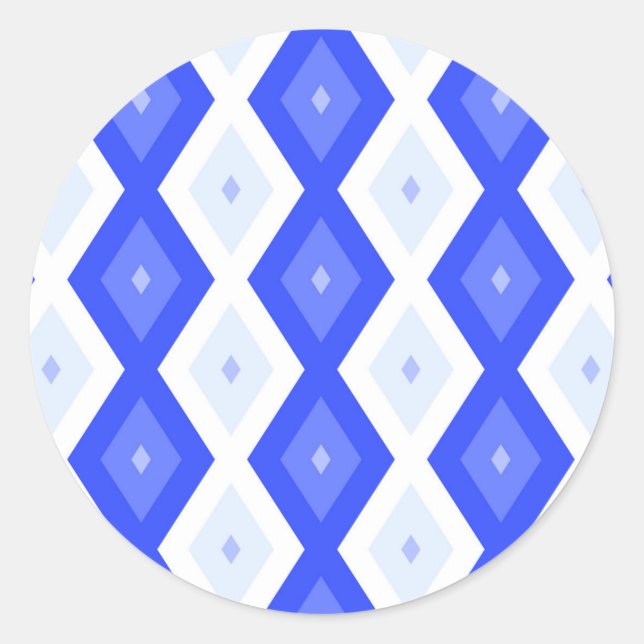 Sticker Rond Royal blue diamond pattern (Devant)