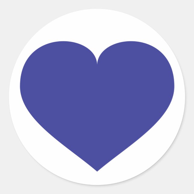 Sticker Rond Royal Blue Heart (Devant)