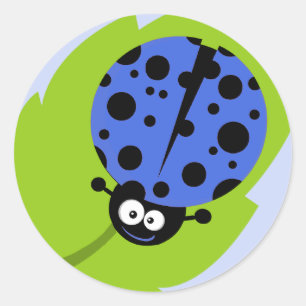 Sticker Rond Royal Blue Ladybug