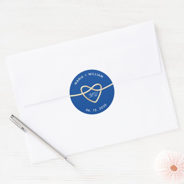 Sticker Rond Royal Blue Mariage (Enveloppe)