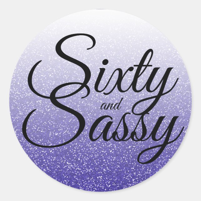 Sticker Rond Royal Blue Parties scintillant Ombre 60 Sassy 60e  (Devant)