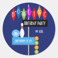 Royal Blue Retro Bowling fête d'anniversaire