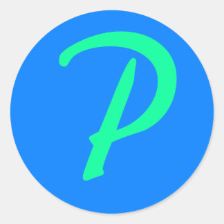 STICKER ROND ROYAL PISTACCHIO INITIAL "P"