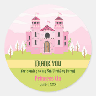 Sticker Rond Royal Princess Girl Birthday Party