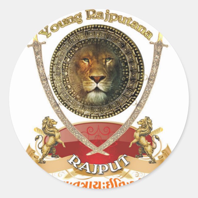 STICKER ROND ROYAL RAJPUT RAJASTHAN (Devant)