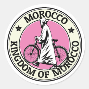 Sticker Rond Royaume du Maroc Cavalier de vélo de la plage d'An