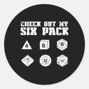 Sticker Rond Rpg Découvrez Mes 6 Pack Drôle De Joueur Hommes Ga