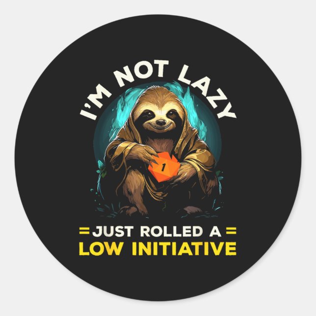 Sticker Rond Rpg Gaming Role Playing D20 Tabletop Games Funny R (Devant)