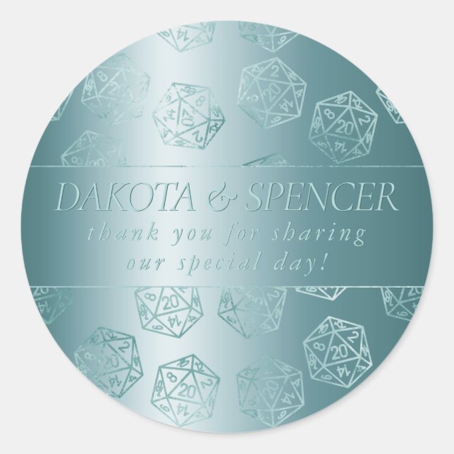 Sticker Rond RPG Luxe | Aqua Imaginaire Tabletop Gamer Personna (Devant)