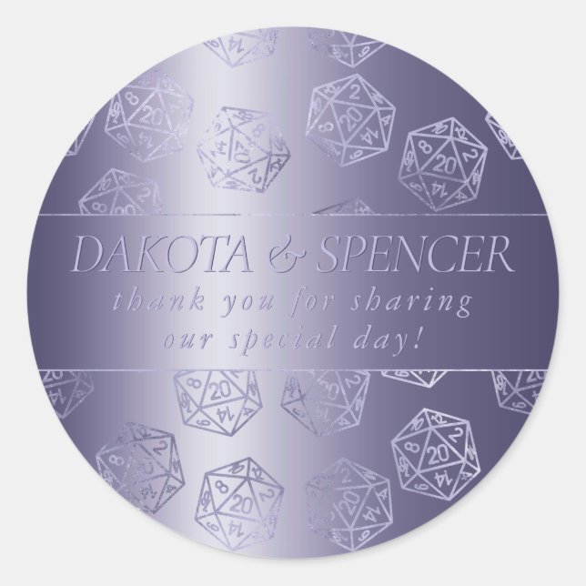 Sticker Rond RPG Luxe | Gamer Tabletop Imaginaire violet person (Devant)