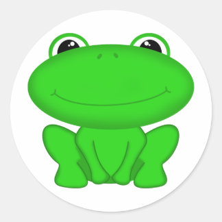Sticker Rond Rrrribbit ! Green Froggie