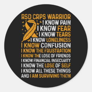 Sticker Rond Rsd Crps Guerrier Orange Ribbon Crps Nove de sensi