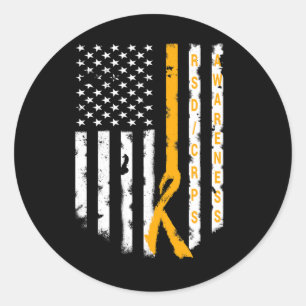 Sticker Rond Rsd Crps Sensibilisation American Flag Support Top