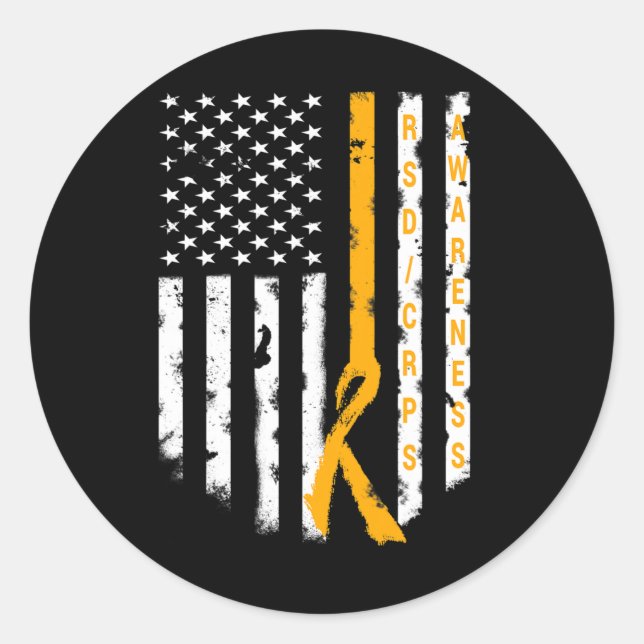 Sticker Rond Rsd Crps Sensibilisation American Flag Support Top (Devant)