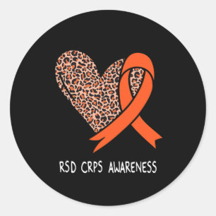 Sticker Rond Rsd Crps Sensibilisation Orange Ribbon